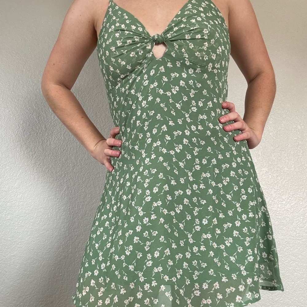 PacSun Green Floral Mini Dress